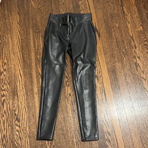LOFT Black Faux Leather Pants